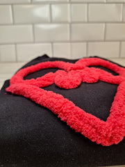 Heart & Heartbeat Chenille Embroidered Sweatshirt – Cozy Valentine’s Day Pullover