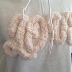 Love Embroidered Hoodie – Cozy Chenille Pullover for Valentine’s Day