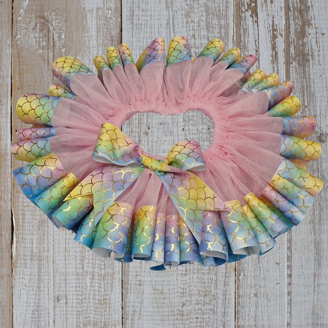 Mermaid Tutu Skirt made with 1 layer of ribbon