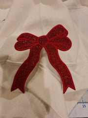 Merry Christmas Glitter Side Bow Sweatshirt - Made to order - 5-7 business days for fulfillment