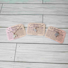 3 piece heart necklace shown with 3 sentiment cards